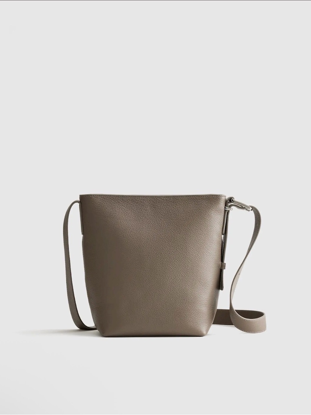 Quince Italian Leather Bucket Crossbody in Mink